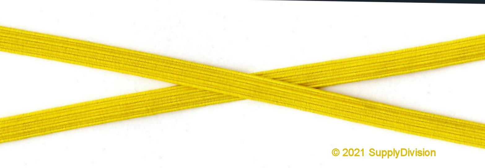 6mm(approx) flat elastic, SD720 Yellow 250m